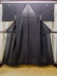 Photo1: N0312Q Vintage Japanese women   Black MONTSUKI crests / Silk.    (Grade C) (1)