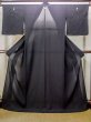 Photo1: N0312S Vintage Japanese women   Black MONTSUKI crests / Silk.    (Grade C) (1)