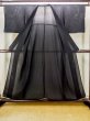 Photo2: N0313C Vintage Japanese women   Black MONTSUKI crests / Silk.    (Grade C) (2)