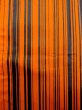 Photo7: N0321X Vintage Japanese women  Shiny Orange Rain coat / Synthetic. Stripes   (Grade B) (7)