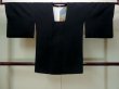 Photo1: N0329G Vintage Japanese women   Black MICHIYUKI outer coat / Silk.    (Grade C) (1)