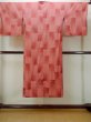 Photo2: Mint N0329W Vintage Japanese women   Coral Rain coat / Silk. Geometrical pattern,   (Grade A) (2)