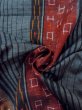 Photo11: Mint N0409A Used Japanese women   Gray TSUMUGI pongee / Silk. Stripes,   (Grade A) (11)