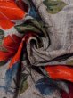 Photo12: Mint N0409B Used Japanese women   Gray TSUMUGI pongee / Silk. Flower,   (Grade A) (12)