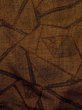 Photo4: N0409G Vintage Japanese women   Brown TSUMUGI pongee / Silk. Rose,   (Grade B) (4)