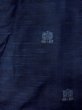 Photo3: Mint N0409I Vintage Japanese women   Navy Blue TSUMUGI pongee / Silk. Flower,   (Grade A) (3)