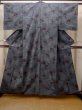 Photo1: Mint N0409K Vintage Japanese women   Gray TSUMUGI pongee / Silk. Flower,   (Grade A) (1)