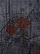 Photo5: Mint N0409K Vintage Japanese women   Gray TSUMUGI pongee / Silk. Flower,   (Grade A) (5)