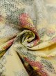 Photo12: Mint N0430A Vintage Japanese women  Pale Yellow TSUMUGI pongee / Silk. Flower   (Grade A) (12)