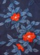 Photo3: Mint N0430C Vintage Japanese women   Indigo Blue TSUMUGI pongee / Silk. Camellia,   (Grade A) (3)