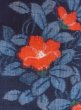 Photo5: Mint N0430C Vintage Japanese women   Indigo Blue TSUMUGI pongee / Silk. Camellia,   (Grade A) (5)