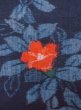 Photo6: Mint N0430C Vintage Japanese women   Indigo Blue TSUMUGI pongee / Silk. Camellia,   (Grade A) (6)