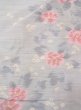 Photo3: Mint N0430D Vintage Japanese women  Light Gray TSUMUGI pongee / Silk. Flower,   (Grade A) (3)