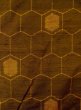 Photo3: N0430E Vintage Japanese women   Brown TSUMUGI pongee / Silk. Tortoise-shell pattern(Hexagonal pattern)   (Grade B) (3)