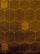 Photo4: N0430E Vintage Japanese women   Brown TSUMUGI pongee / Silk. Tortoise-shell pattern(Hexagonal pattern)   (Grade B) (4)