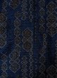 Photo3: Mint N0430I Vintage Japanese women   Navy Blue TSUMUGI pongee / Silk. Geometrical pattern   (Grade A) (3)