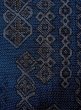 Photo6: Mint N0430I Vintage Japanese women   Navy Blue TSUMUGI pongee / Silk. Geometrical pattern   (Grade A) (6)