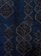 Photo7: Mint N0430I Vintage Japanese women   Navy Blue TSUMUGI pongee / Silk. Geometrical pattern   (Grade A) (7)