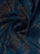 Photo11: Mint N0430I Vintage Japanese women   Navy Blue TSUMUGI pongee / Silk. Geometrical pattern   (Grade A) (11)