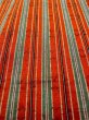 Photo9: Mint N0430Q Vintage Japanese women   Red TSUMUGI pongee / Silk. Stripes,   (Grade A) (9)