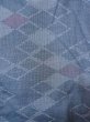 Photo3: N0430S Vintage Japanese women  Grayish Blue OSHIMA-TSUMUGI / Silk. Lozenges   (Grade C) (3)