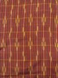 Photo3: N0430X Vintage Japanese women  Reddish Brown TSUMUGI pongee / Silk. Plaid Checks   (Grade B) (3)