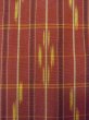 Photo5: N0430X Vintage Japanese women  Reddish Brown TSUMUGI pongee / Silk. Plaid Checks   (Grade B) (5)