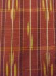 Photo6: N0430X Vintage Japanese women  Reddish Brown TSUMUGI pongee / Silk. Plaid Checks   (Grade B) (6)