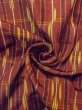 Photo12: N0430X Vintage Japanese women  Reddish Brown TSUMUGI pongee / Silk. Plaid Checks   (Grade B) (12)