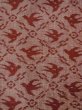 Photo3: N0430Z Vintage Japanese women   Dark Red TSUMUGI pongee / Silk. Bird,   (Grade B) (3)