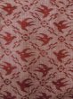 Photo4: N0430Z Vintage Japanese women   Dark Red TSUMUGI pongee / Silk. Bird,   (Grade B) (4)