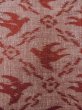 Photo5: N0430Z Vintage Japanese women   Dark Red TSUMUGI pongee / Silk. Bird,   (Grade B) (5)