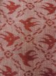 Photo7: N0430Z Vintage Japanese women   Dark Red TSUMUGI pongee / Silk. Bird,   (Grade B) (7)