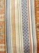 Photo6: N0431B Used Japanese women   Beige TSUMUGI pongee / Silk. Stripes,   (Grade B) (6)