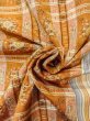 Photo11: N0431B Used Japanese women   Beige TSUMUGI pongee / Silk. Stripes,   (Grade B) (11)