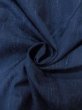 Photo11: N0431D Vintage Japanese women   Indigo Blue TSUMUGI pongee / Silk. Wood grain pattern   (Grade B) (11)