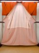 Photo2: N0509L Antique Japanese women  Reddish Orange ORI woven / Silk. Abstract pattern   (Grade C) (2)