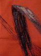 Photo6: N0509L Antique Japanese women  Reddish Orange ORI woven / Silk. Abstract pattern   (Grade C) (6)