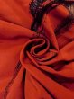 Photo12: N0509L Antique Japanese women  Reddish Orange ORI woven / Silk. Abstract pattern   (Grade C) (12)