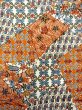 Photo4: N0509P Vintage Japanese women   Orange KOMON dyed / Silk. Flower,   (Grade B) (4)