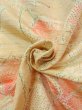 Photo11: Mint N0509U Vintage Japanese women   Beige TSUMUGI pongee / Silk. Flower   (Grade A) (11)