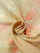 Photo12: Mint N0509U Vintage Japanese women   Beige TSUMUGI pongee / Silk. Flower   (Grade A) (12)