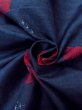 Photo12: Mint N0509X Vintage Japanese women   Navy Blue TSUMUGI pongee / Silk. Flower,   (Grade A) (12)