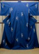 Photo1: Mint N0509Z Used Japanese women   Blue ORI woven / Silk. Butterfly,   (Grade A) (1)