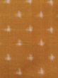 Photo6: N0510A Vintage Japanese women  Yellowish Brown TSUMUGI pongee / Silk. Cross   (Grade B) (6)