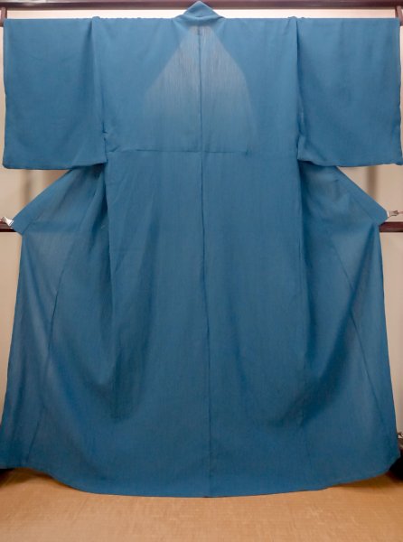 Photo1: N0513B Brand new 【Size 4L】 Japanese  Vivid Light Blue Men's Yukata / Cotton.  Made in China, Crepe de chine texture  (Grade A+) (1)