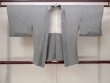 Photo1: N0529I Vintage Japanese women   Gray HAORI short jacket / Silk. Flower   (Grade C) (1)