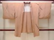 Photo1: N0529L Vintage Japanese women   Beige HAORI short jacket / Silk. Flower,   (Grade C) (1)