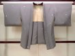 Photo1: N0529Q Vintage Japanese women   Gray HAORI short jacket / Silk. Lozenges   (Grade C) (1)