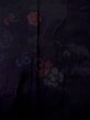 Photo4: N0529W Vintage Japanese women   Black MICHIYUKI outer coat / Silk. Peony,   (Grade B) (4)